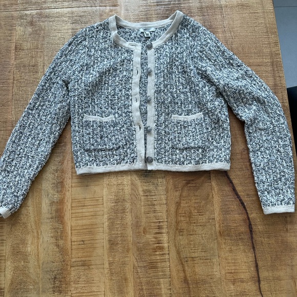 RW&CO. Cream and Gray Knit Cardigan - Picture 2 of 6